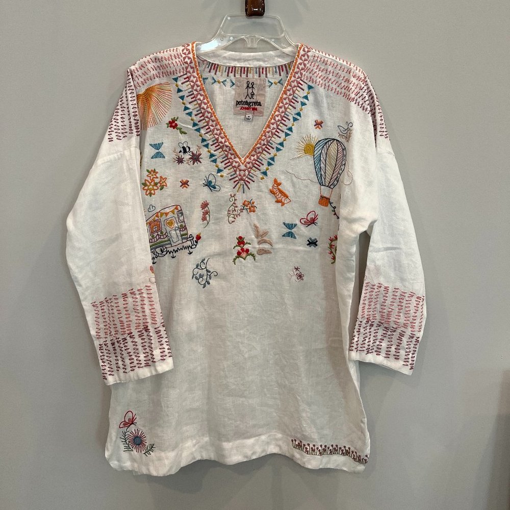 Johnny Was Pete and Greta Caia Linen Tunic size M - Picture 2 of 9
